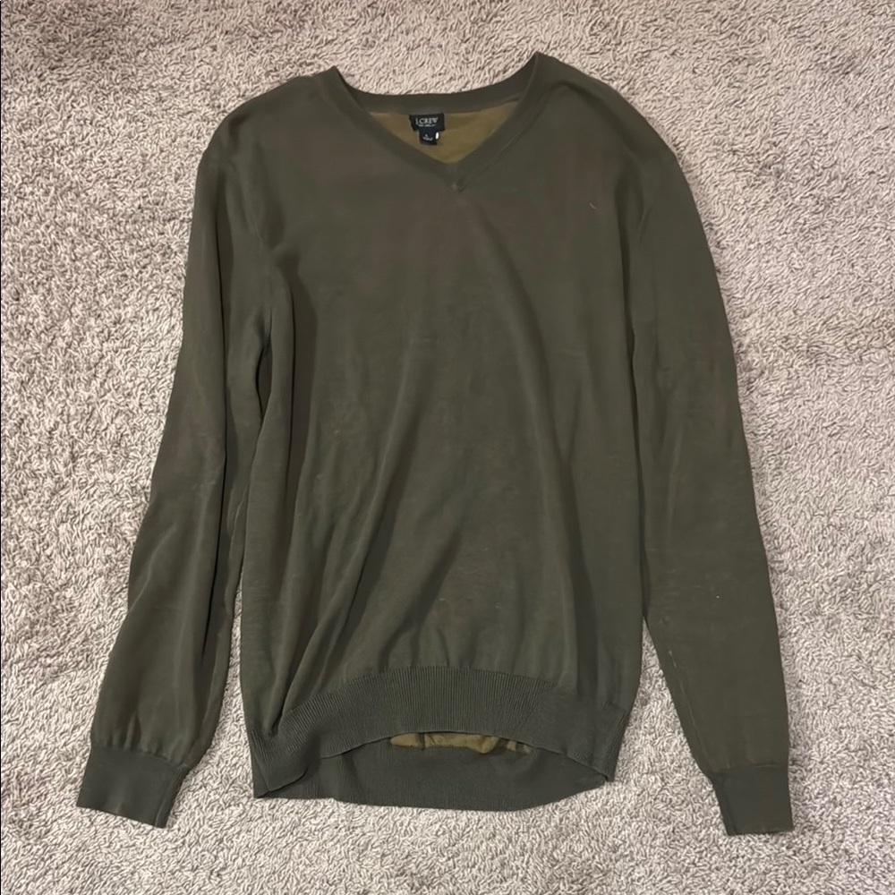 J. Crew Men’s V-Neck Sweater in Olive